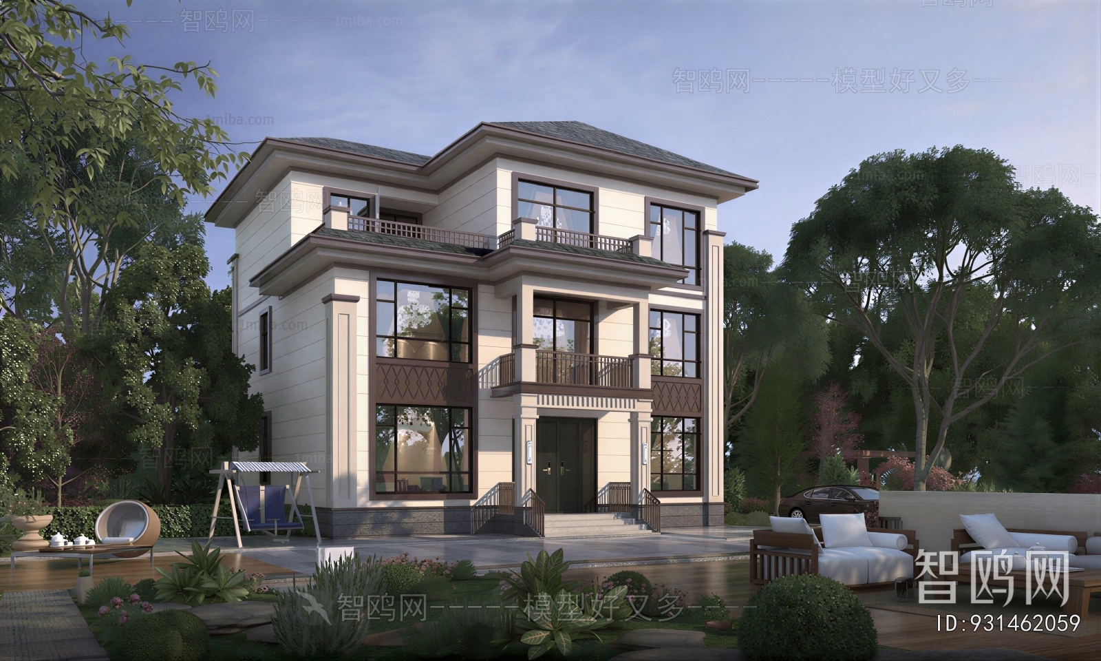 New Chinese Style Villa Appearance