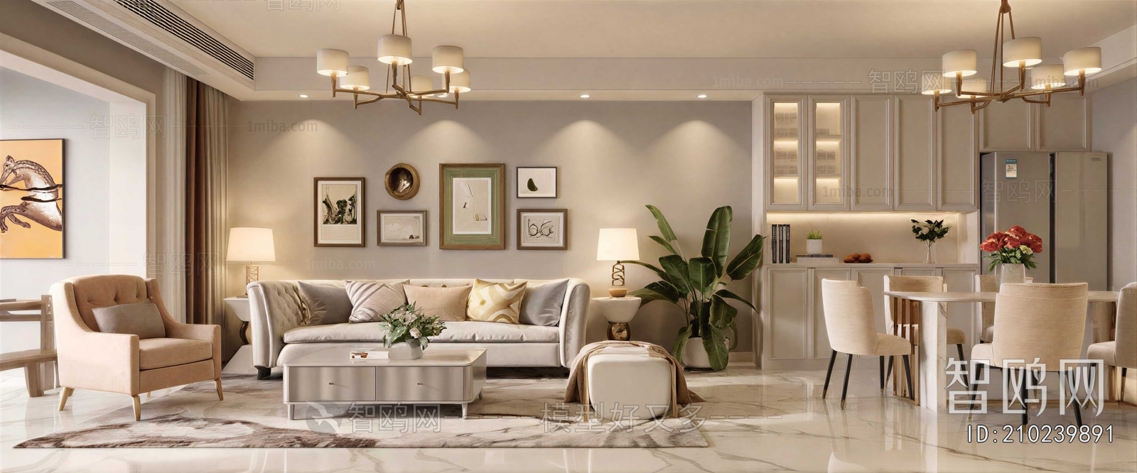 Simple European Style A Living Room