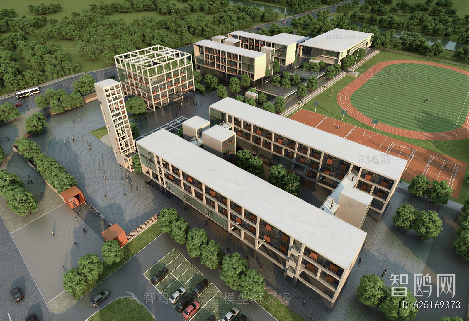 Modern Architectural Bird's-eye View Planning