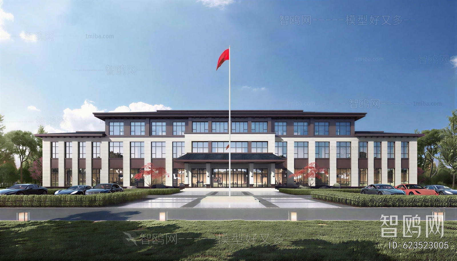 New Chinese Style Appearance Of Commercial Building