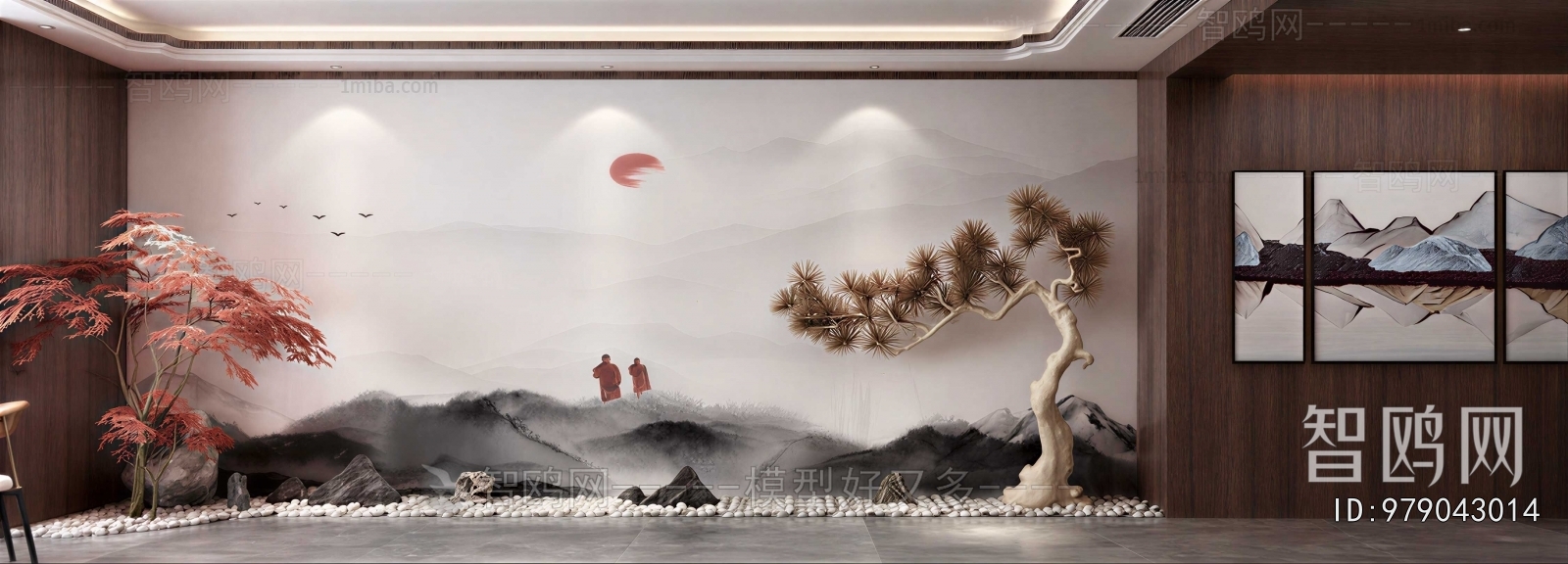 New Chinese Style TV Wall