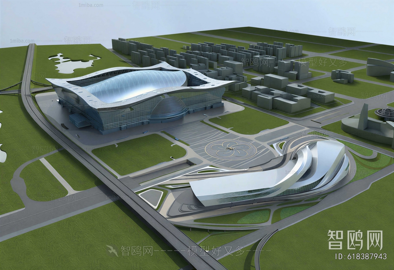Modern Architectural Bird's-eye View Planning