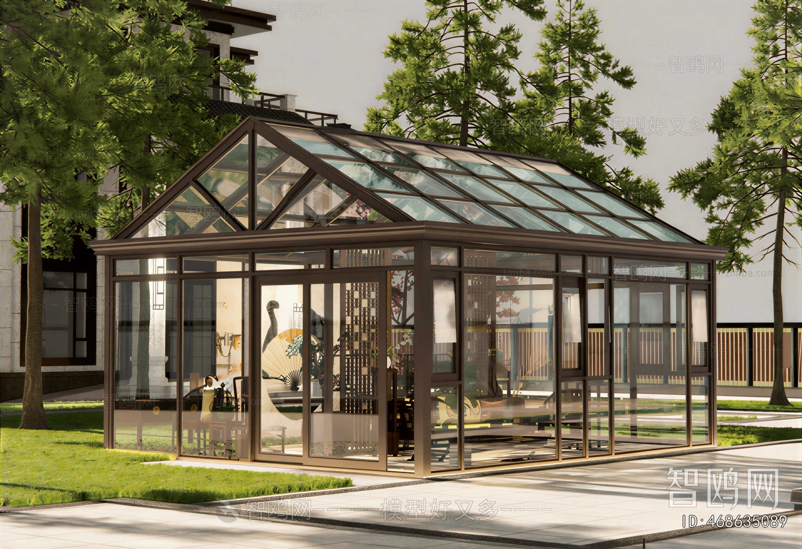 New Chinese Style Glass Sunshine Room
