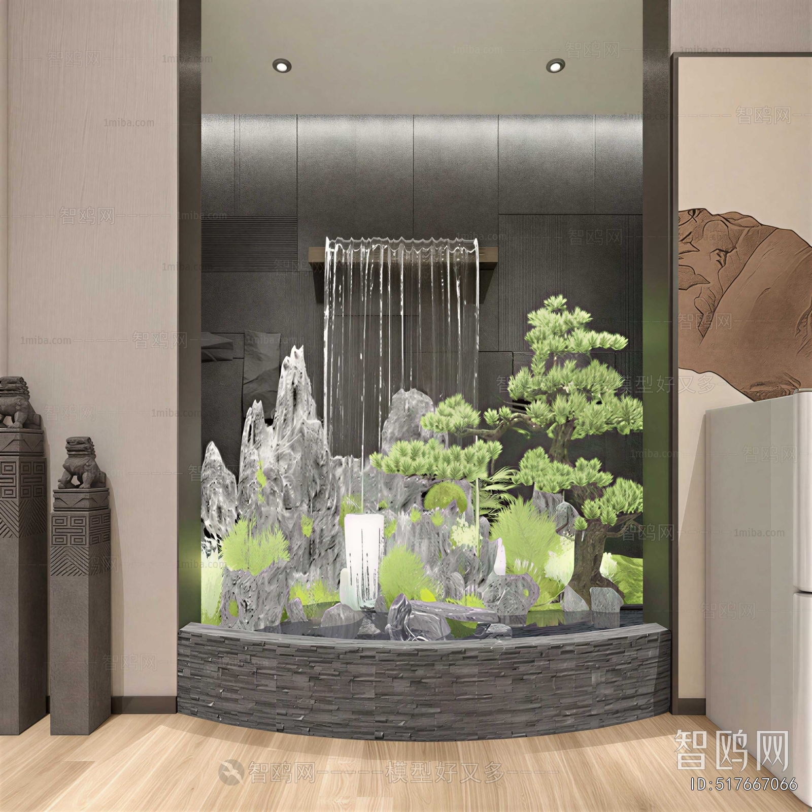 New Chinese Style Rockery Waterscape