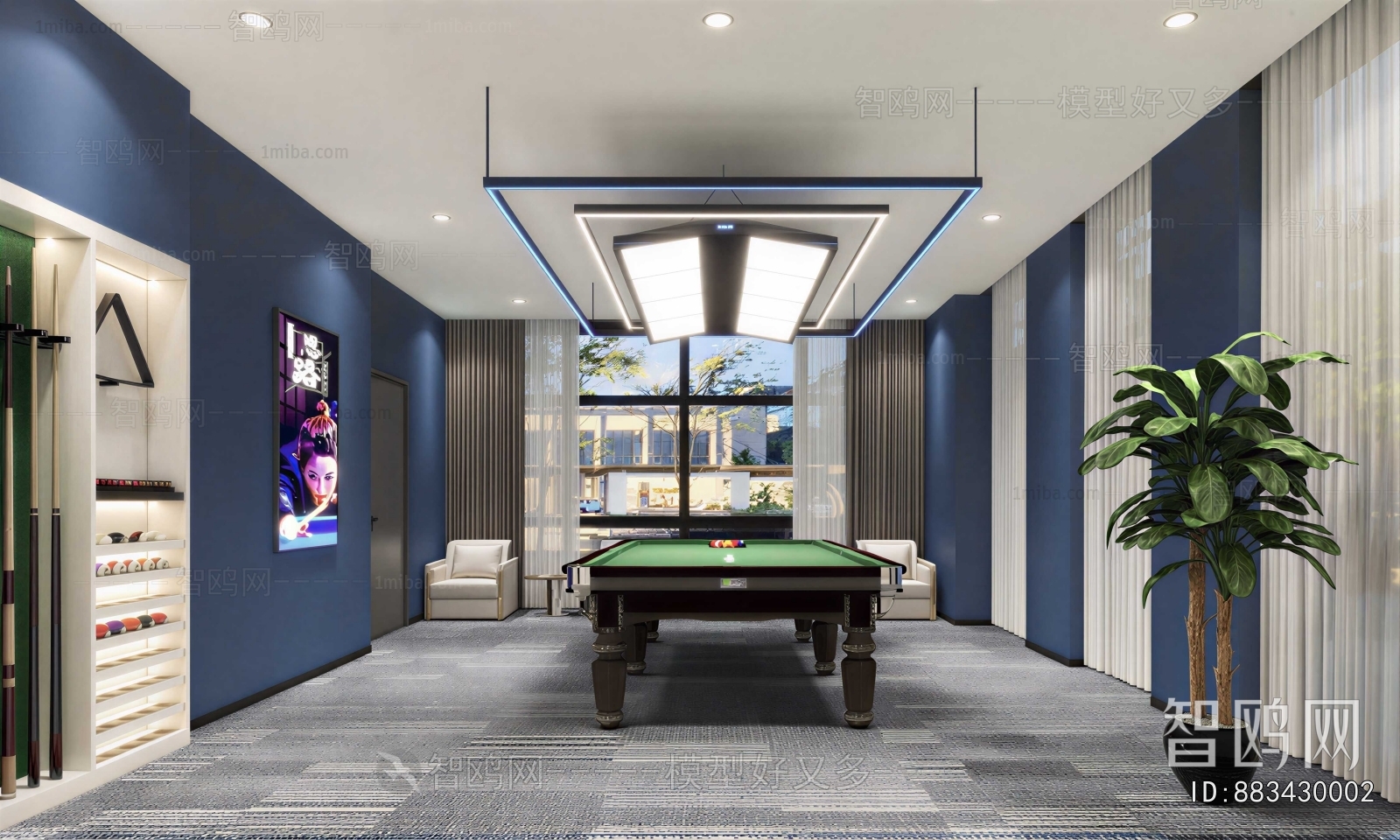 Modern Billiards Room