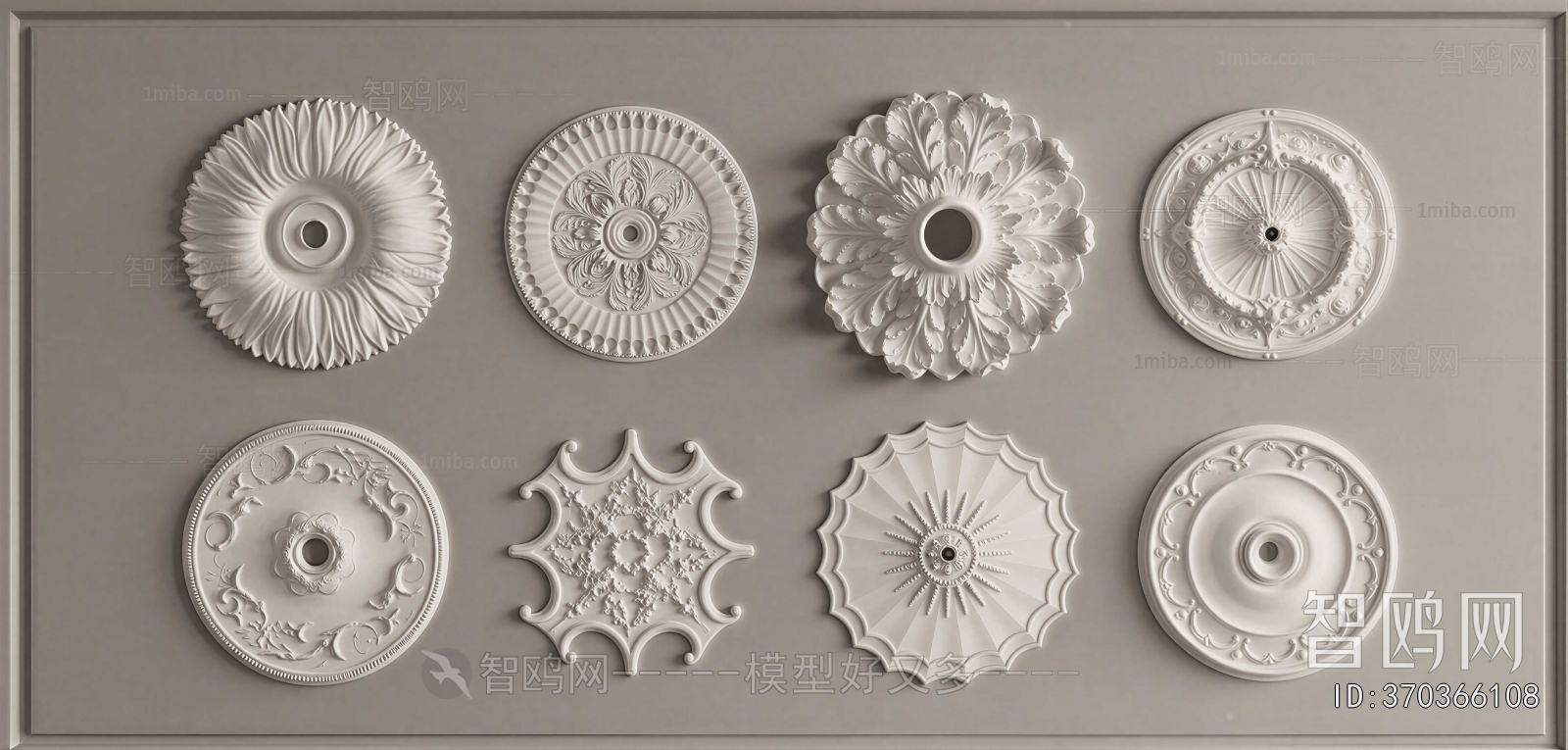 French Style Plaster Carved Top Plate