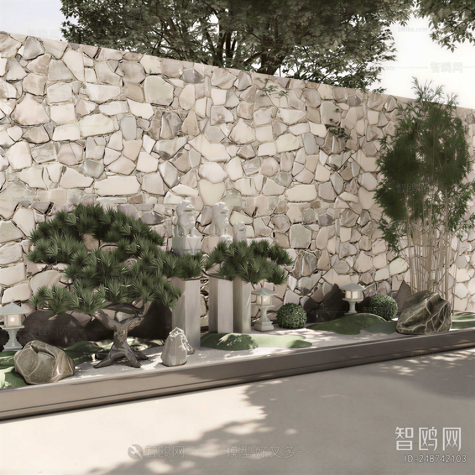 New Chinese Style Rockery Waterscape
