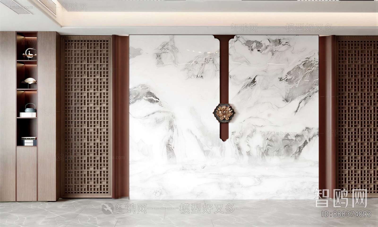 New Chinese Style TV Wall