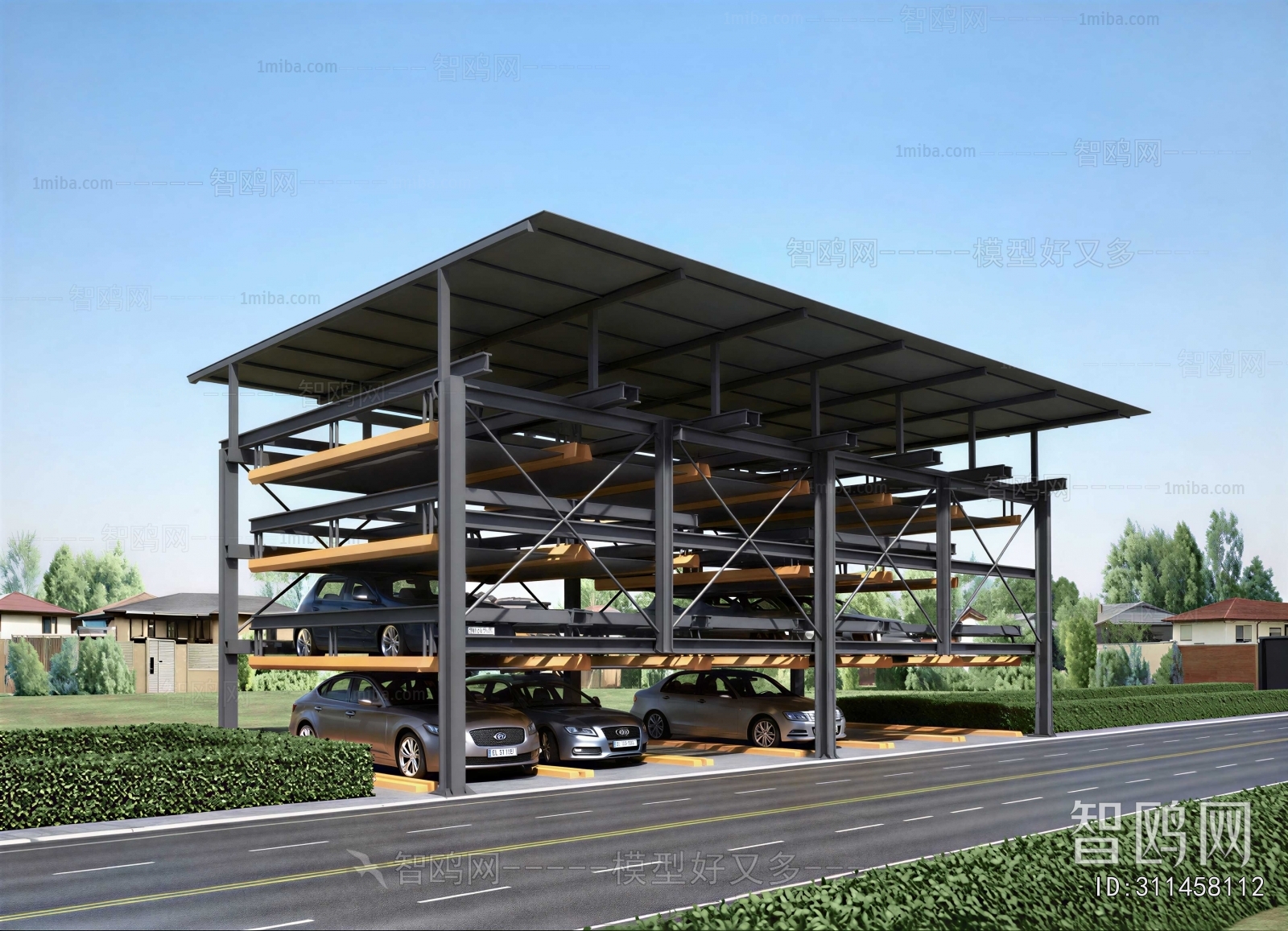 Modern Outdoor Parking Lot