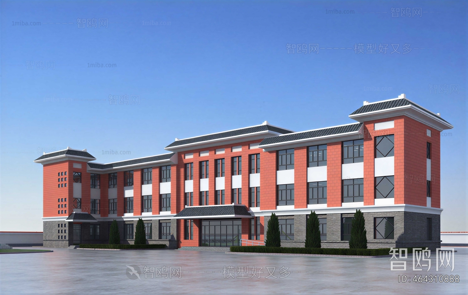 New Chinese Style School Building