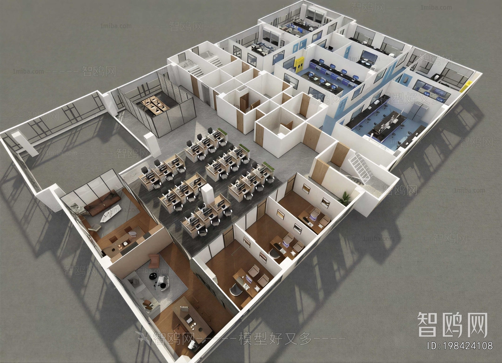 Modern Bird 's-eye View Of Office