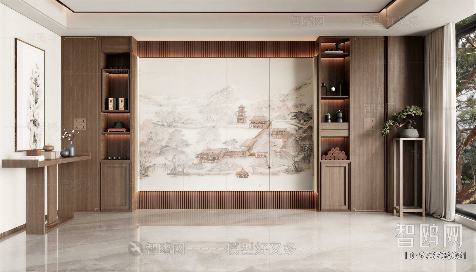 New Chinese Style TV Wall