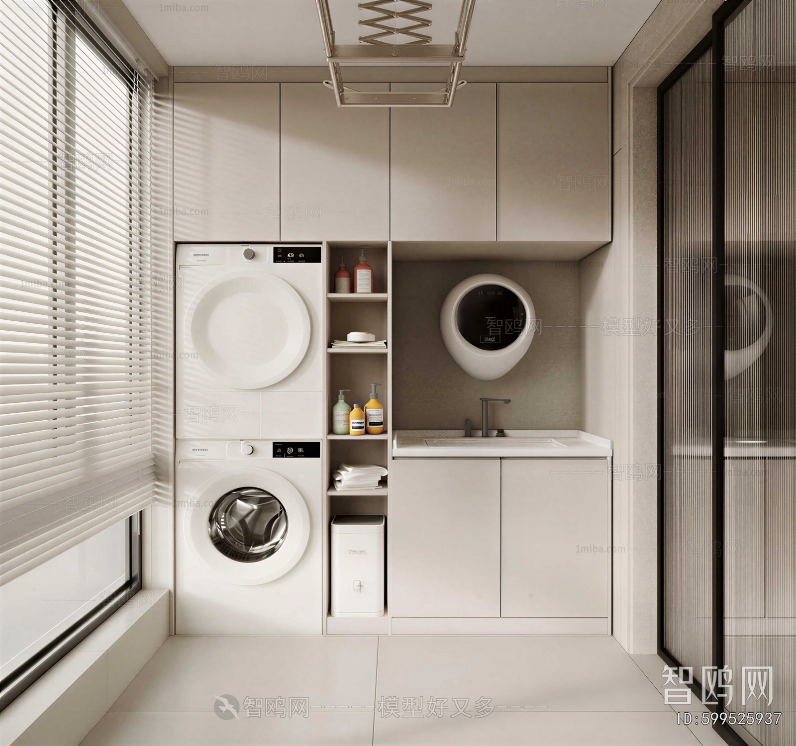 Modern Balcony Laundry Room