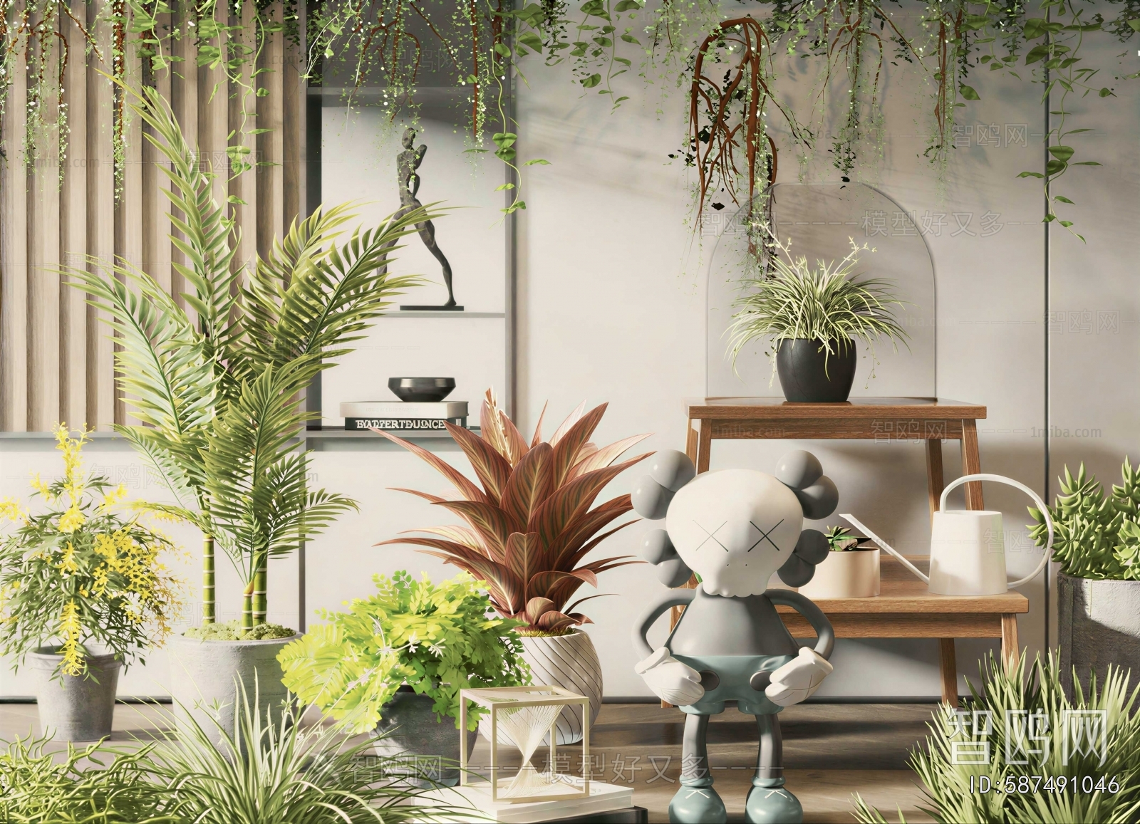 Modern Ground Green Plant Potted Plants