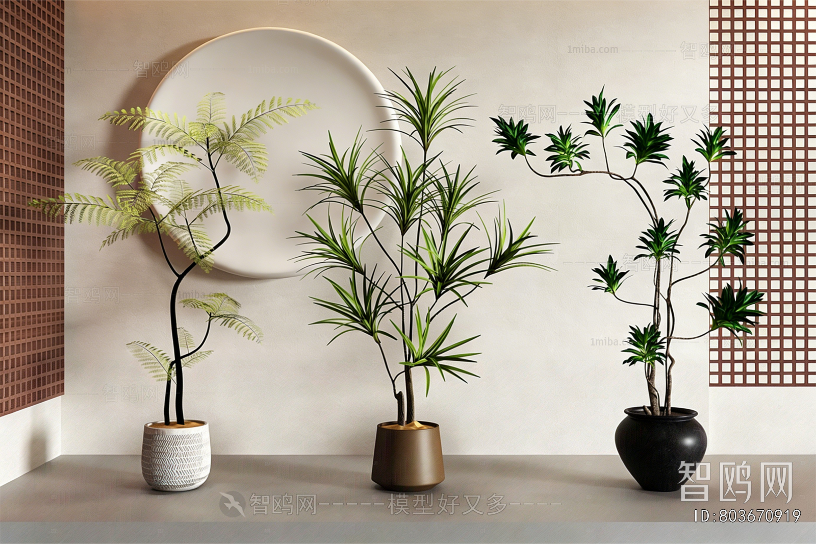 Modern Ground Green Plant Potted Plants
