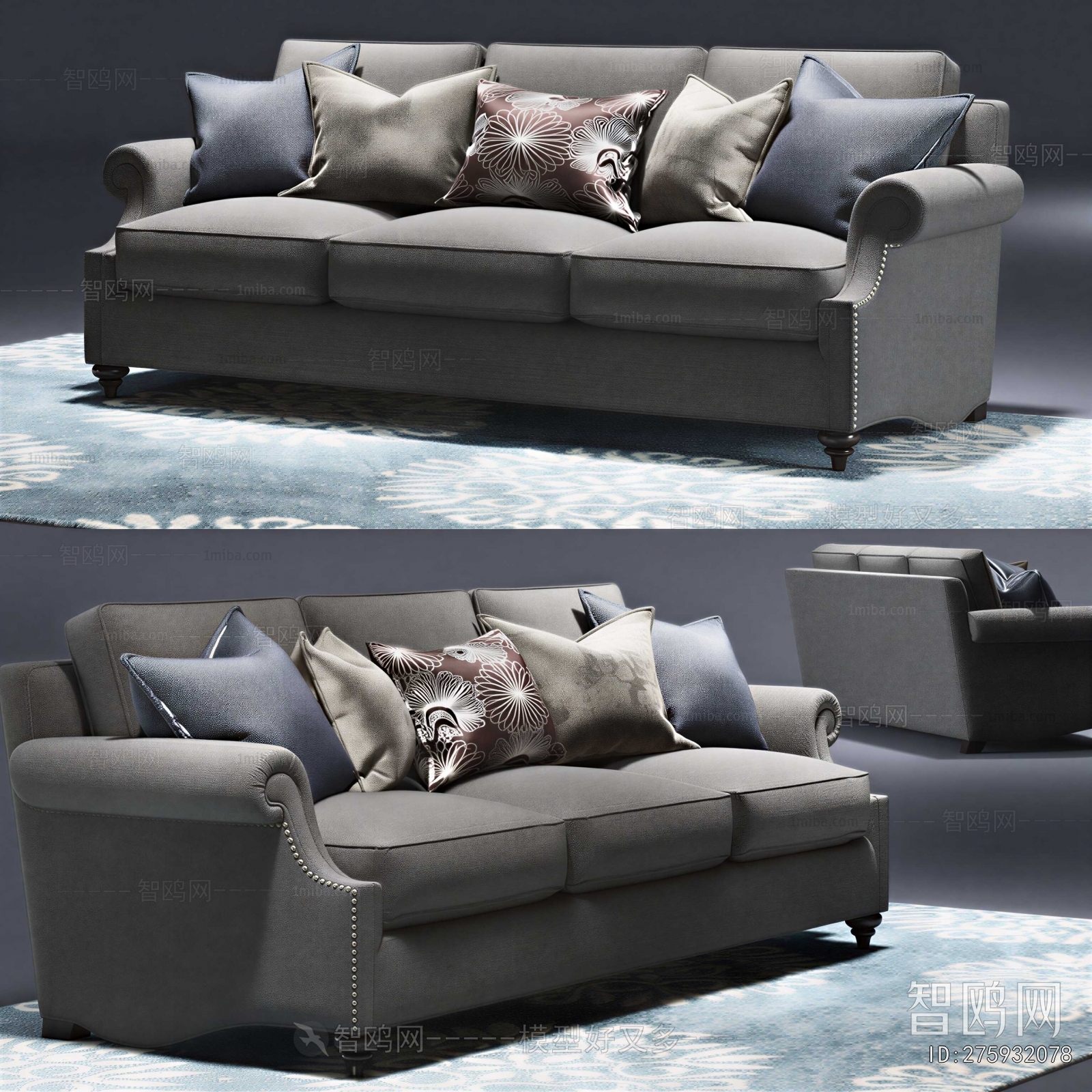 Modern Three-seat Sofa
