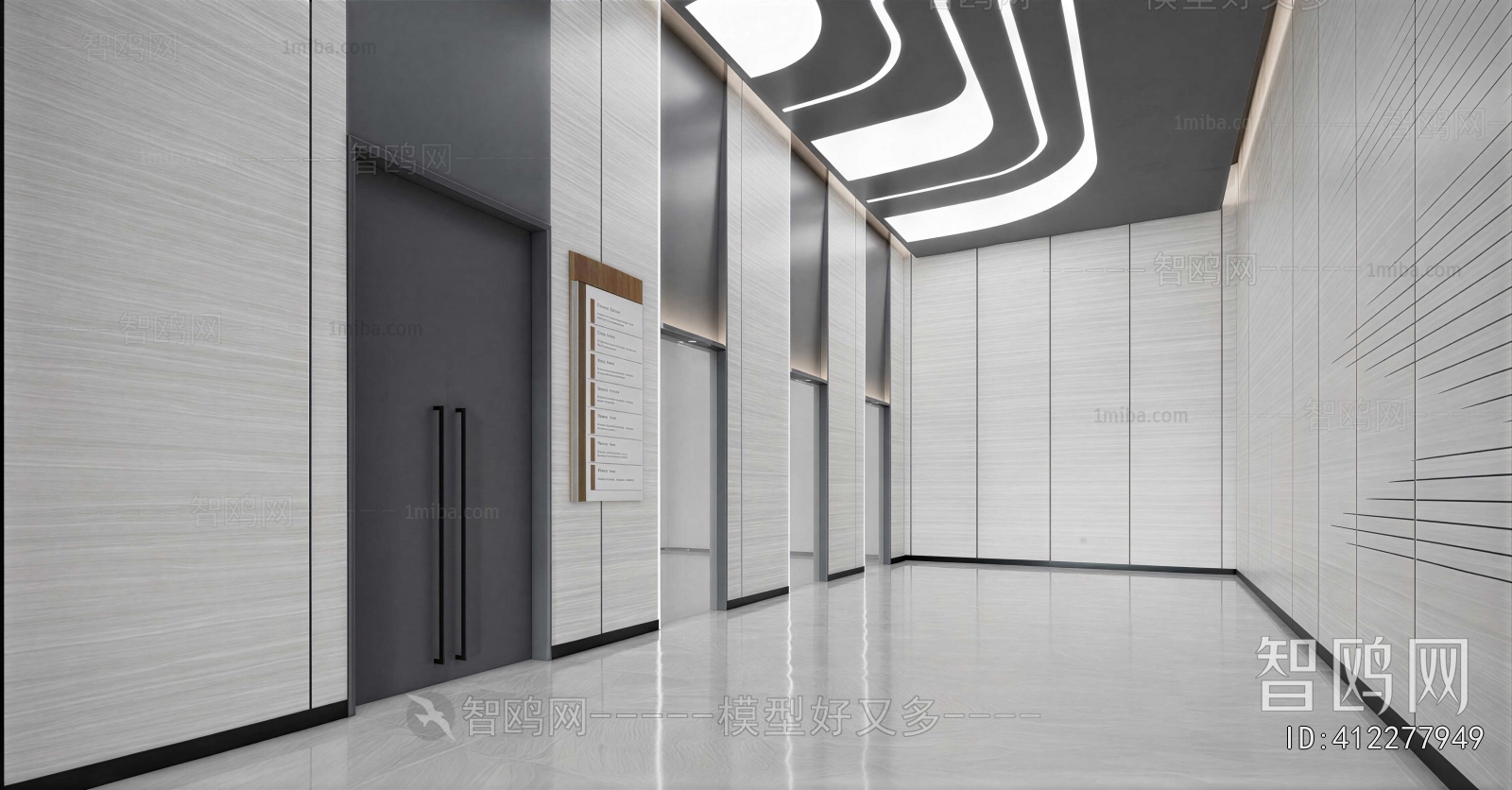Modern Office Elevator Hall