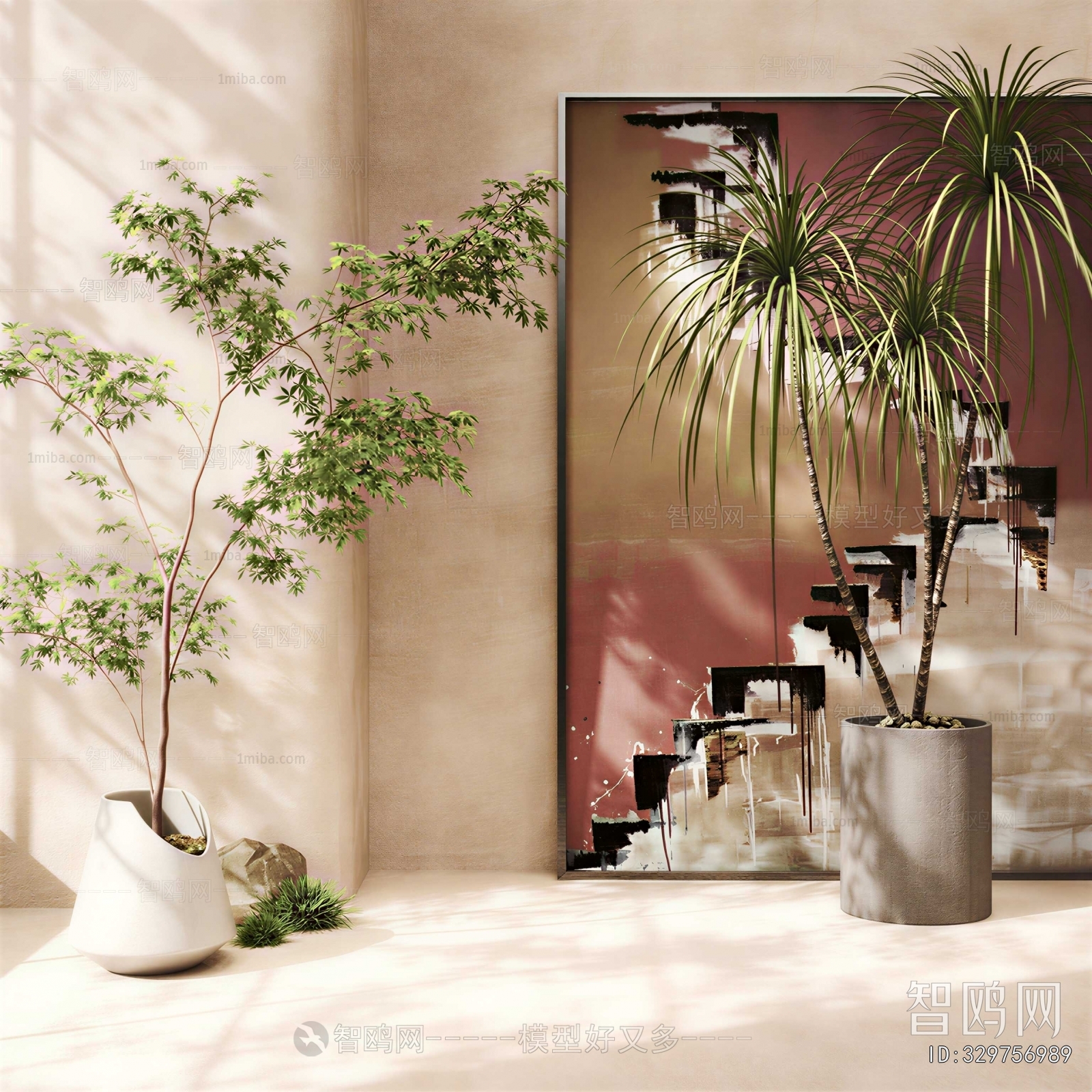 Modern Ground Green Plant Potted Plants
