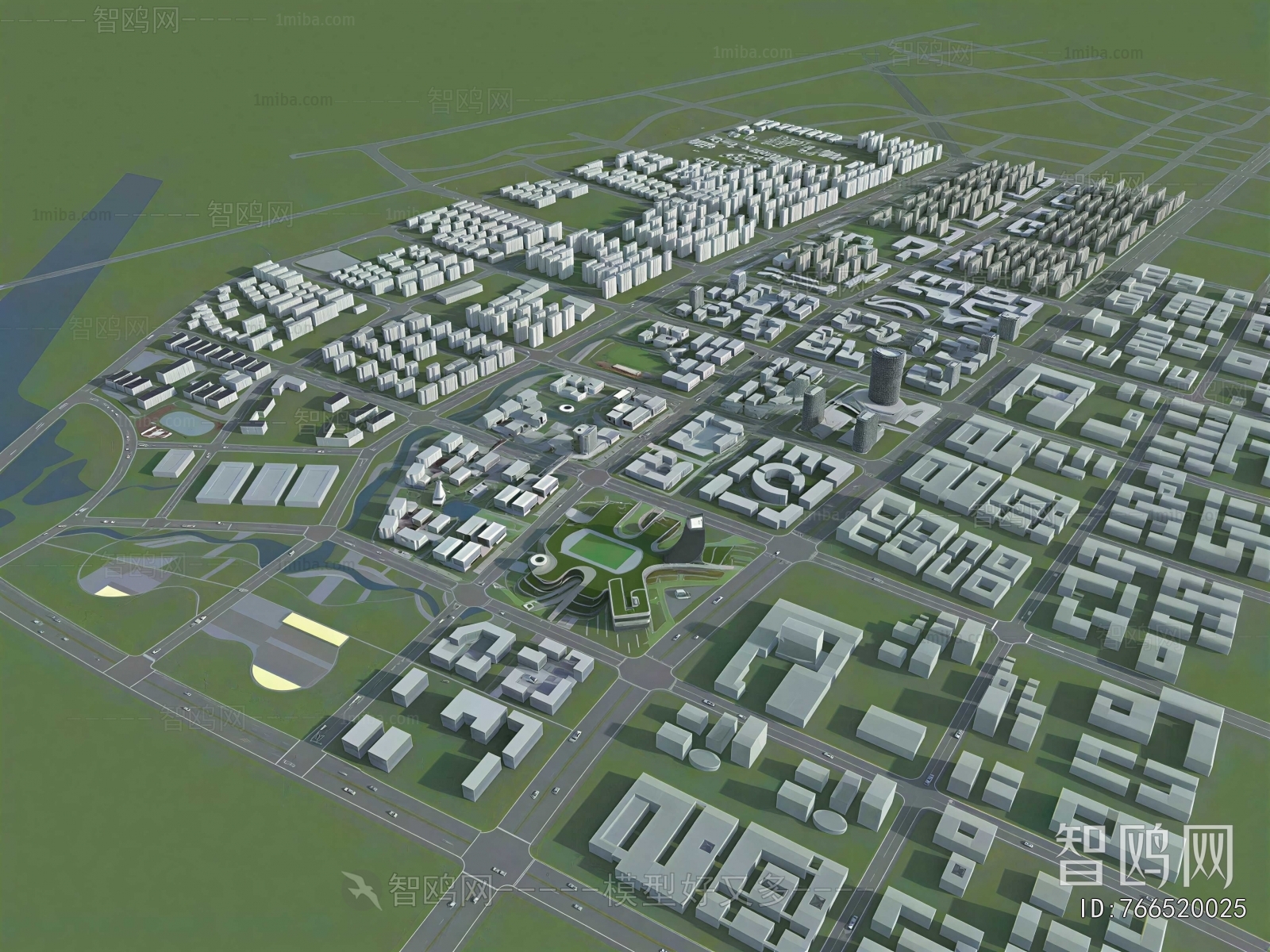 Modern Architectural Bird's-eye View Planning