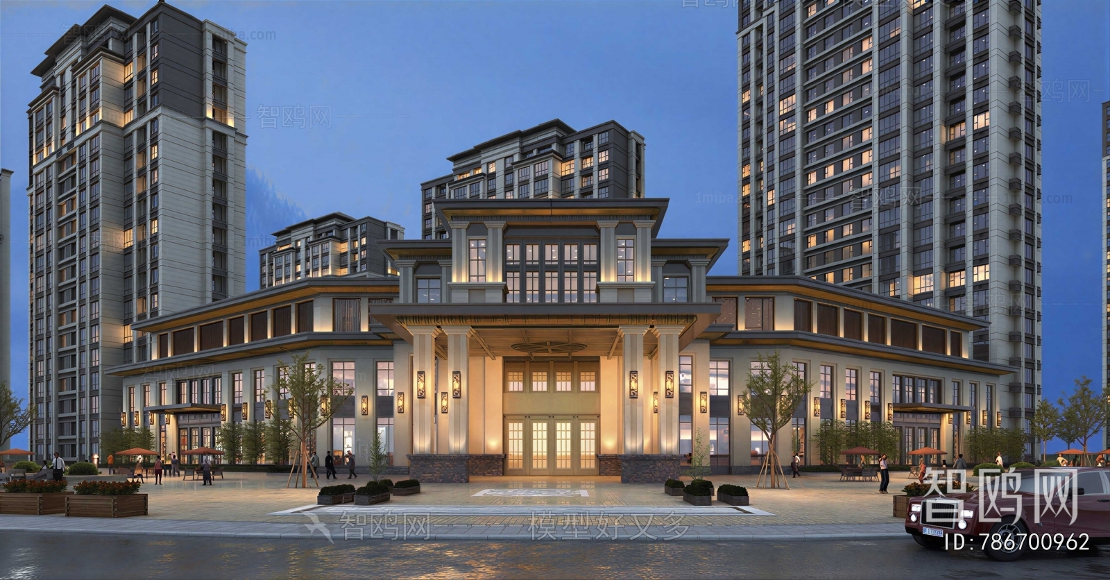 Simple European Style Appearance Of Commercial Building