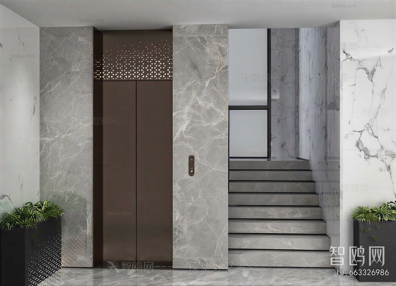 Modern Office Elevator Hall
