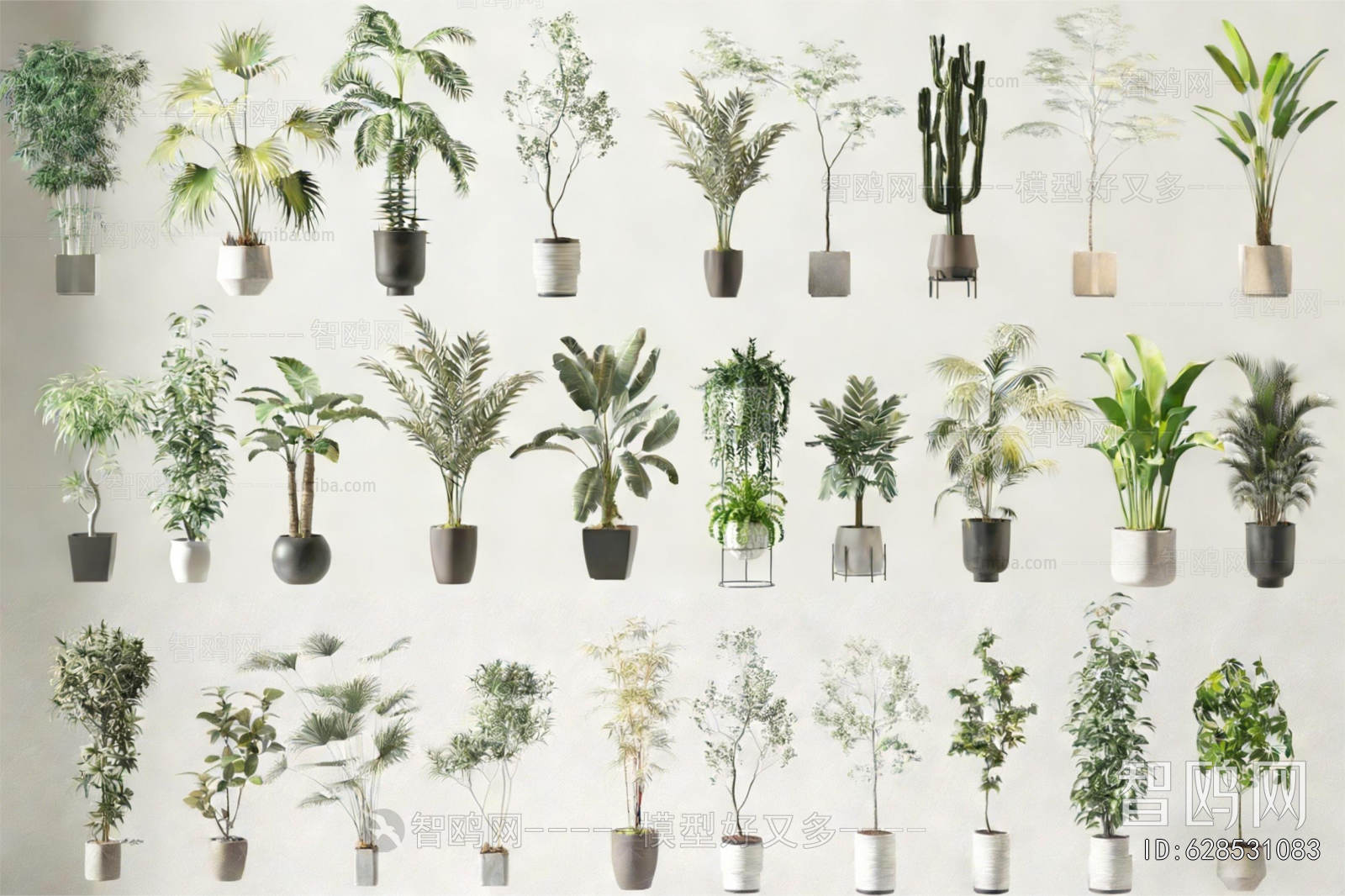 Modern Ground Green Plant Potted Plants