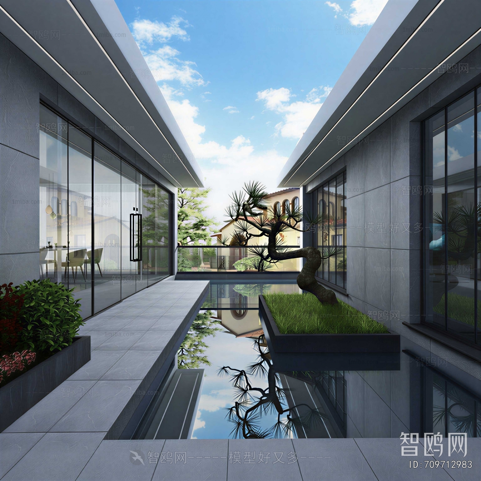 Modern Courtyard/landscape