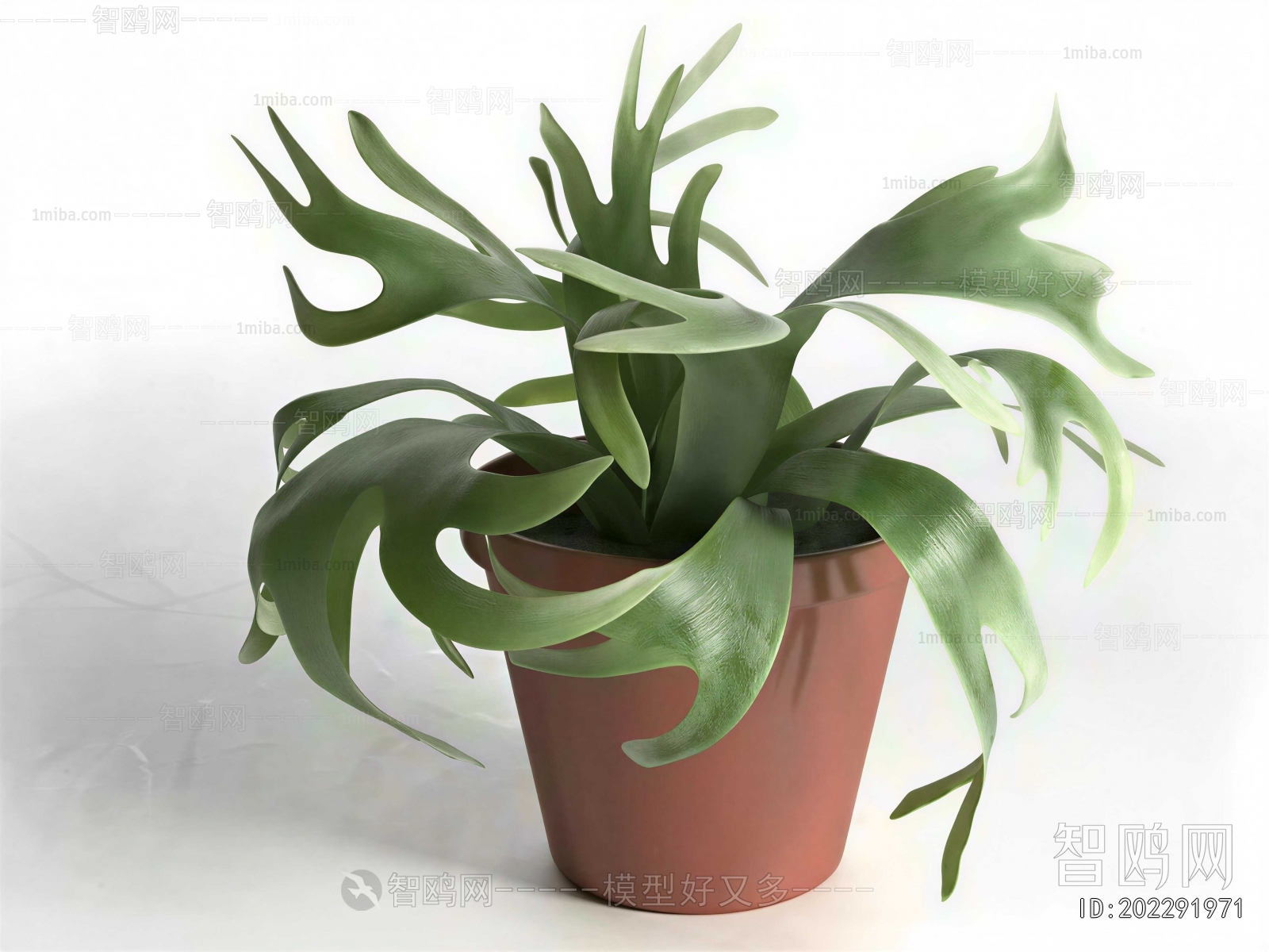 Modern Potted Green Plant