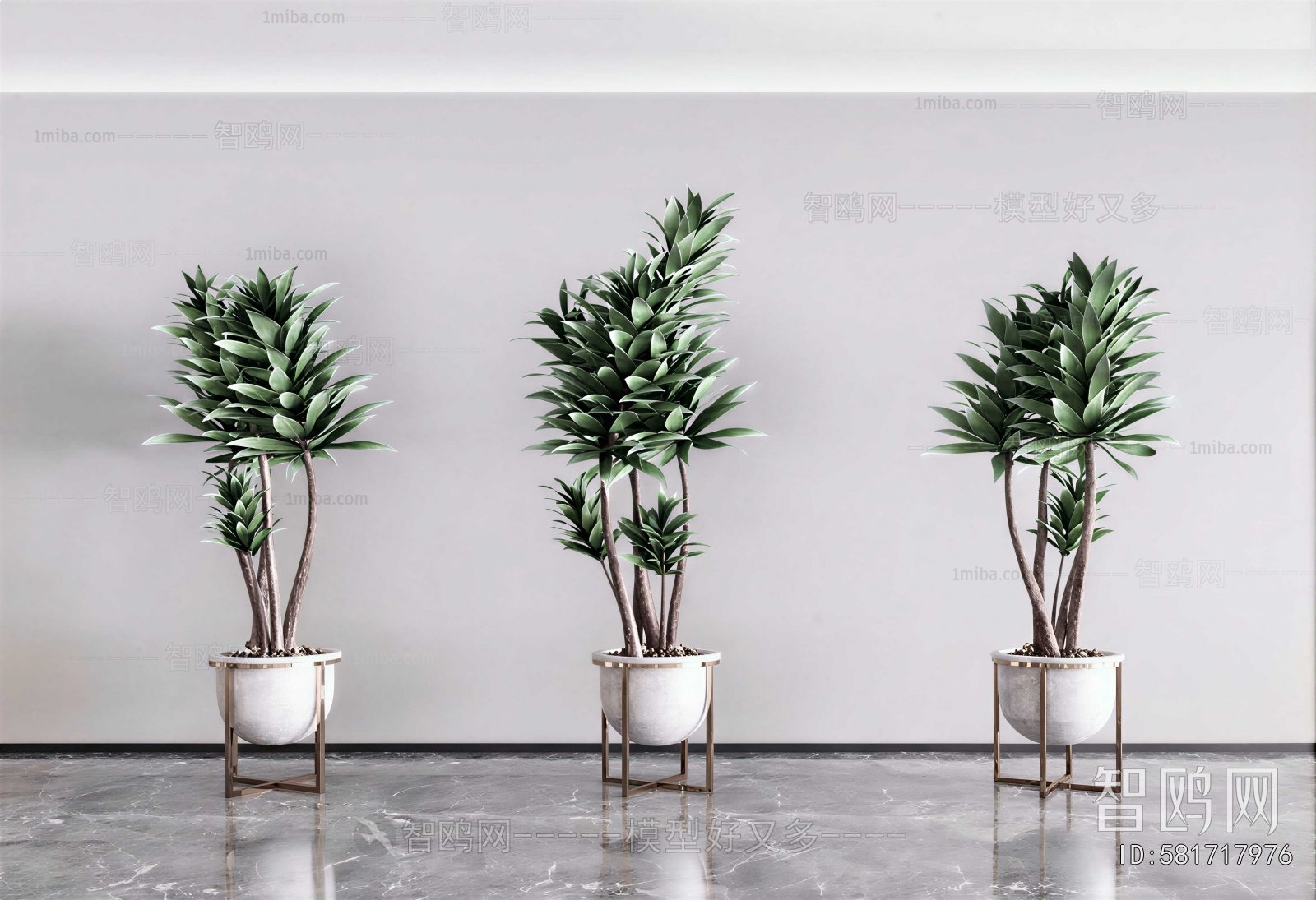 Modern Ground Green Plant Potted Plants