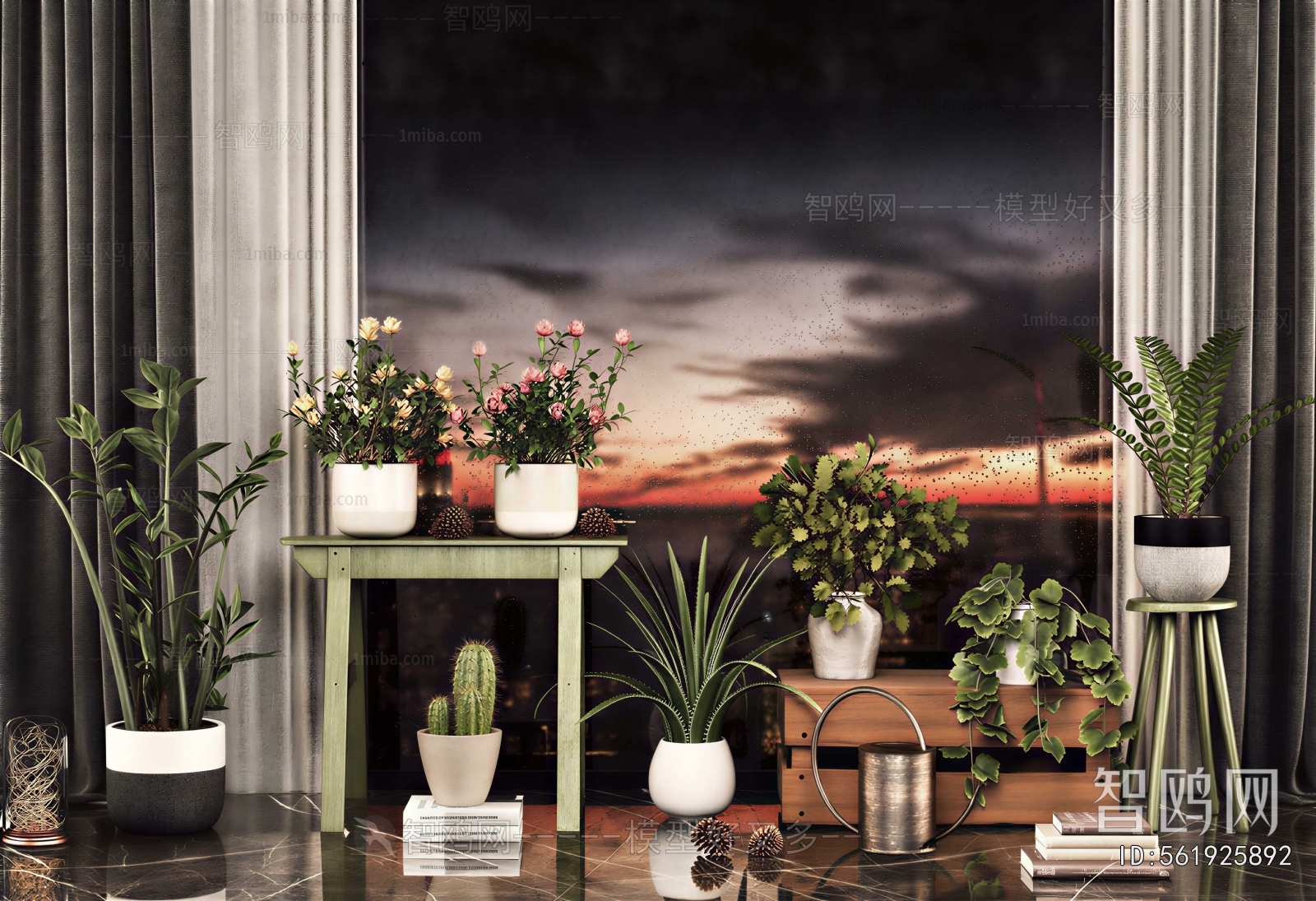 Modern Ground Green Plant Potted Plants