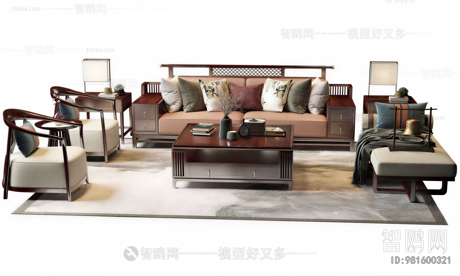 New Chinese Style Sofa Combination