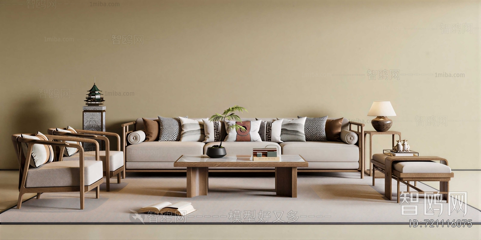 New Chinese Style Sofa Combination