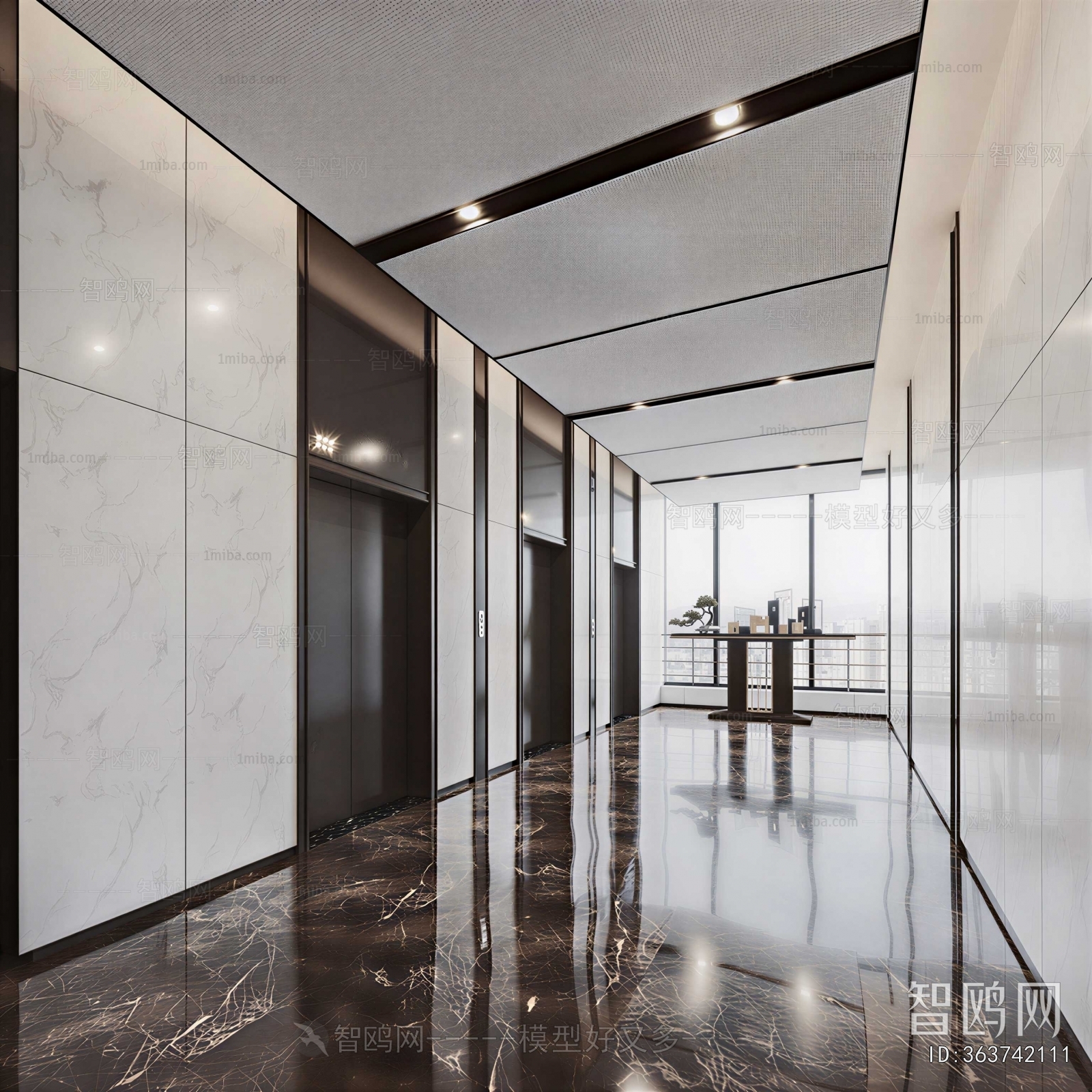 Modern Office Elevator Hall