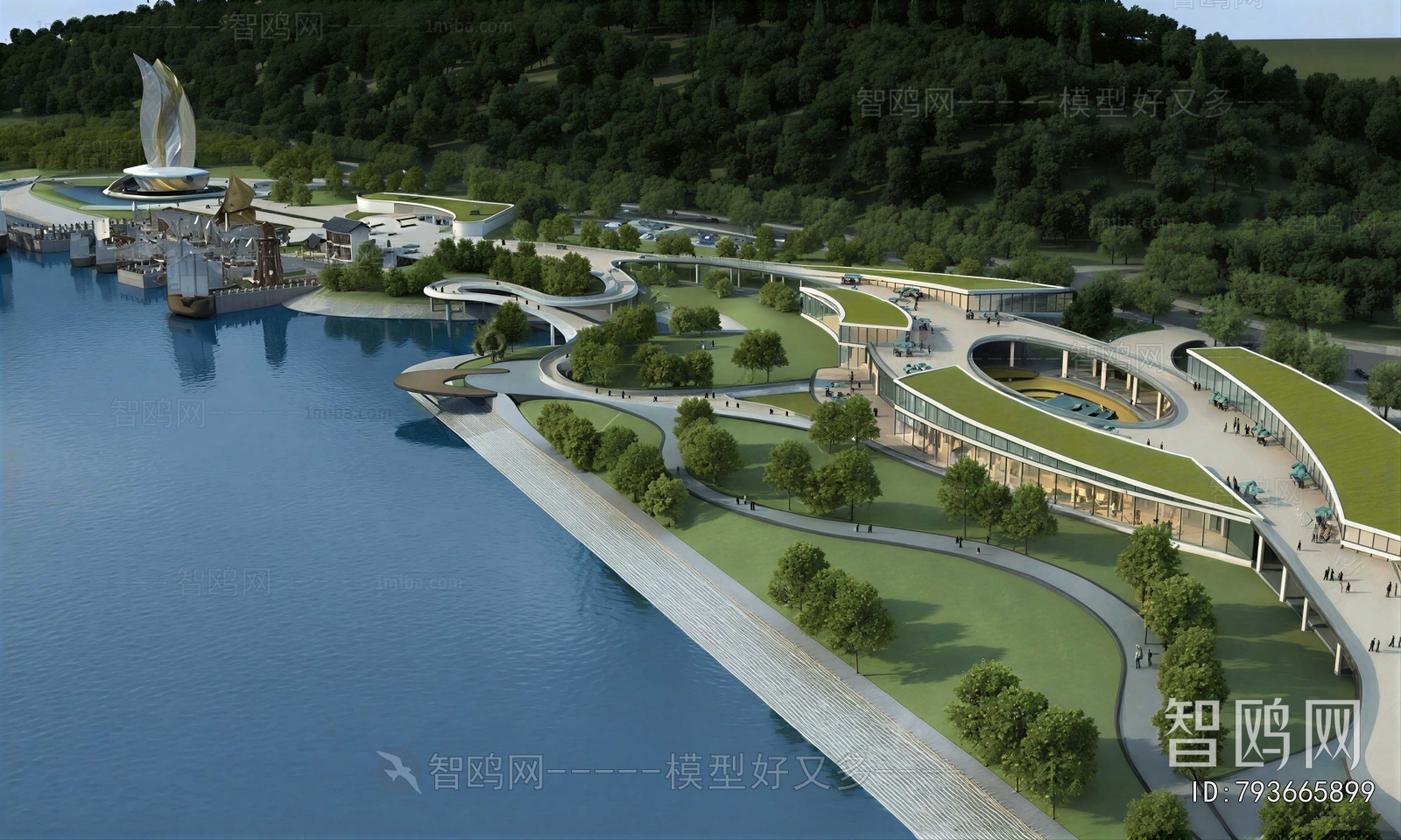 Modern Architectural Bird's-eye View Planning