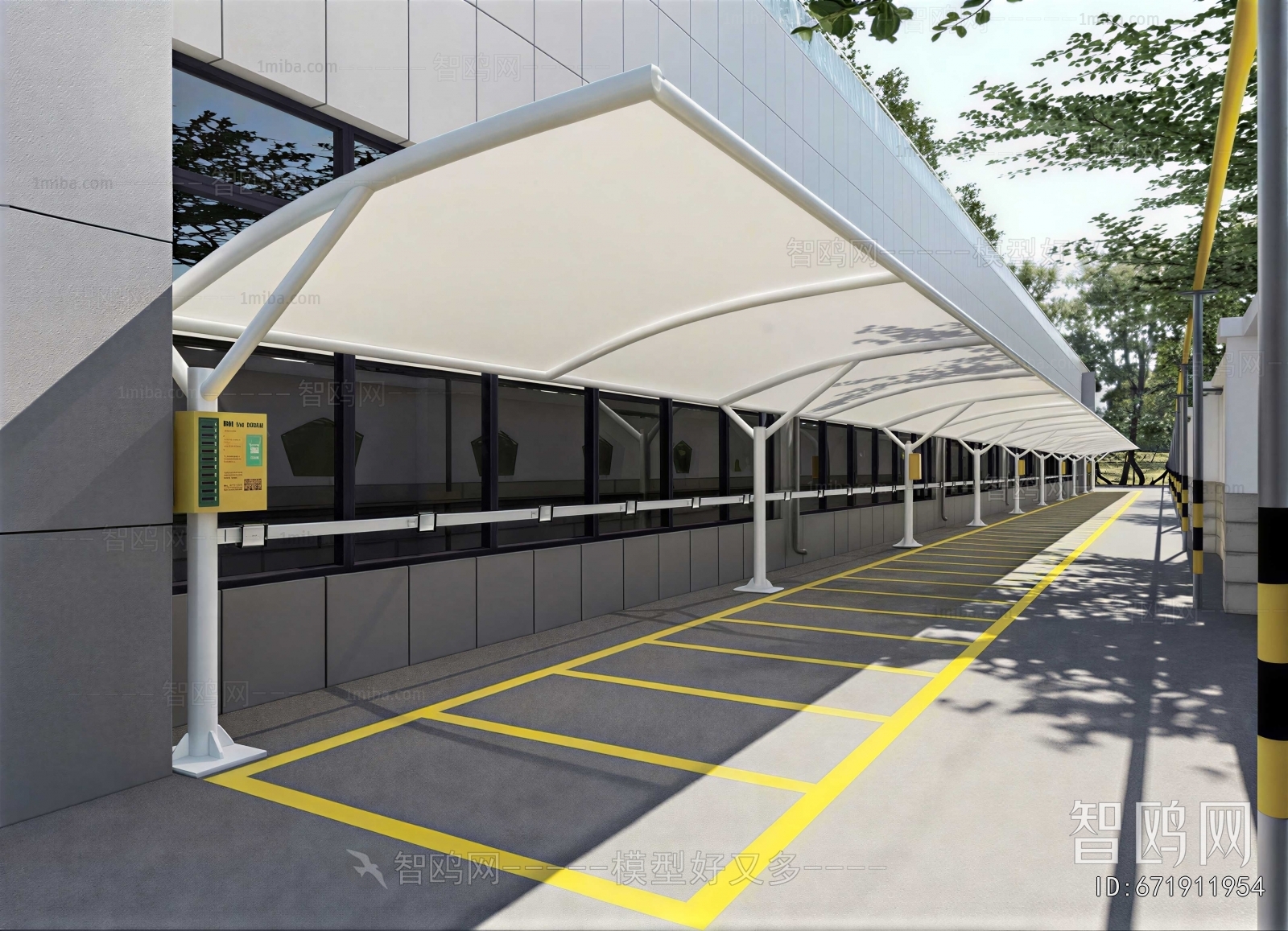 Modern Outdoor Parking Lot