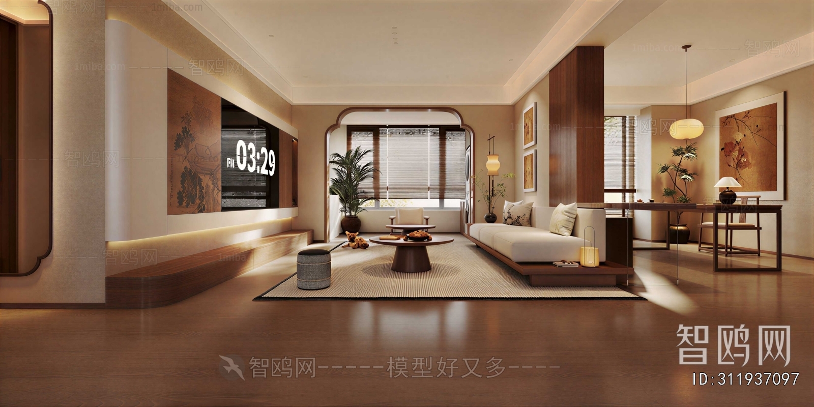 New Chinese Style A Living Room