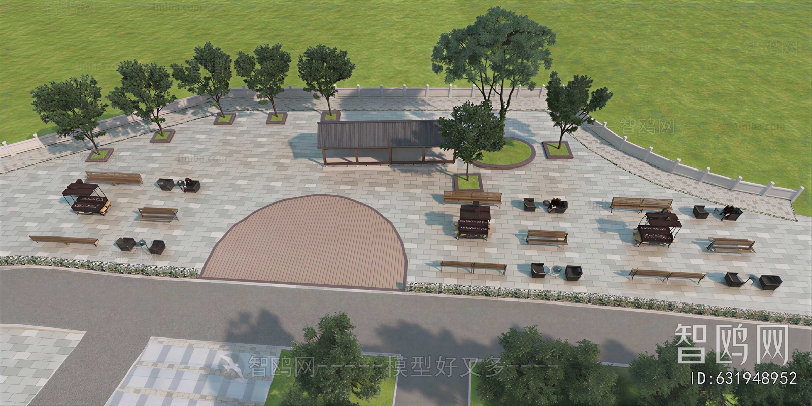 New Chinese Style Park Landscape