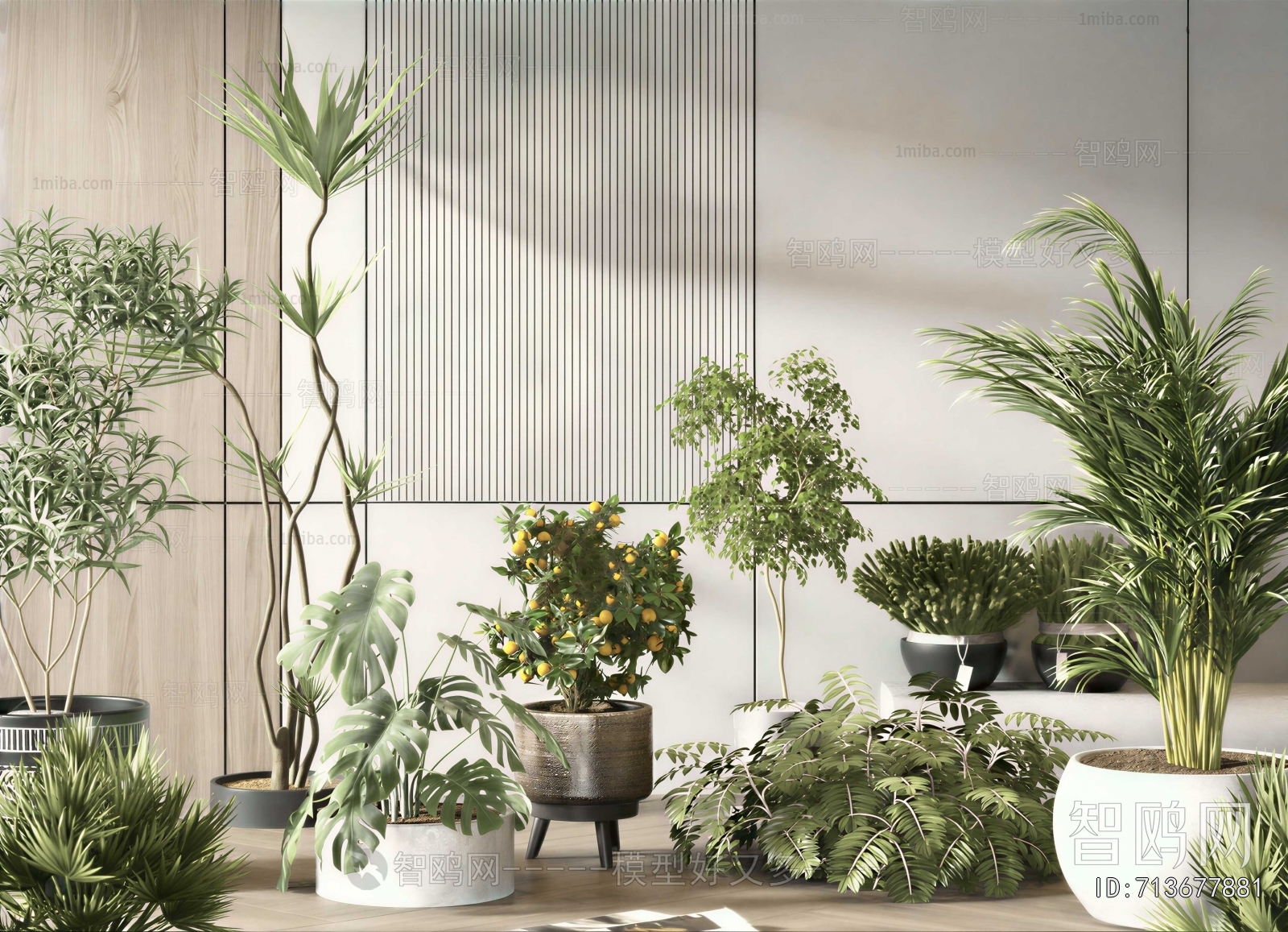 Modern Ground Green Plant Potted Plants