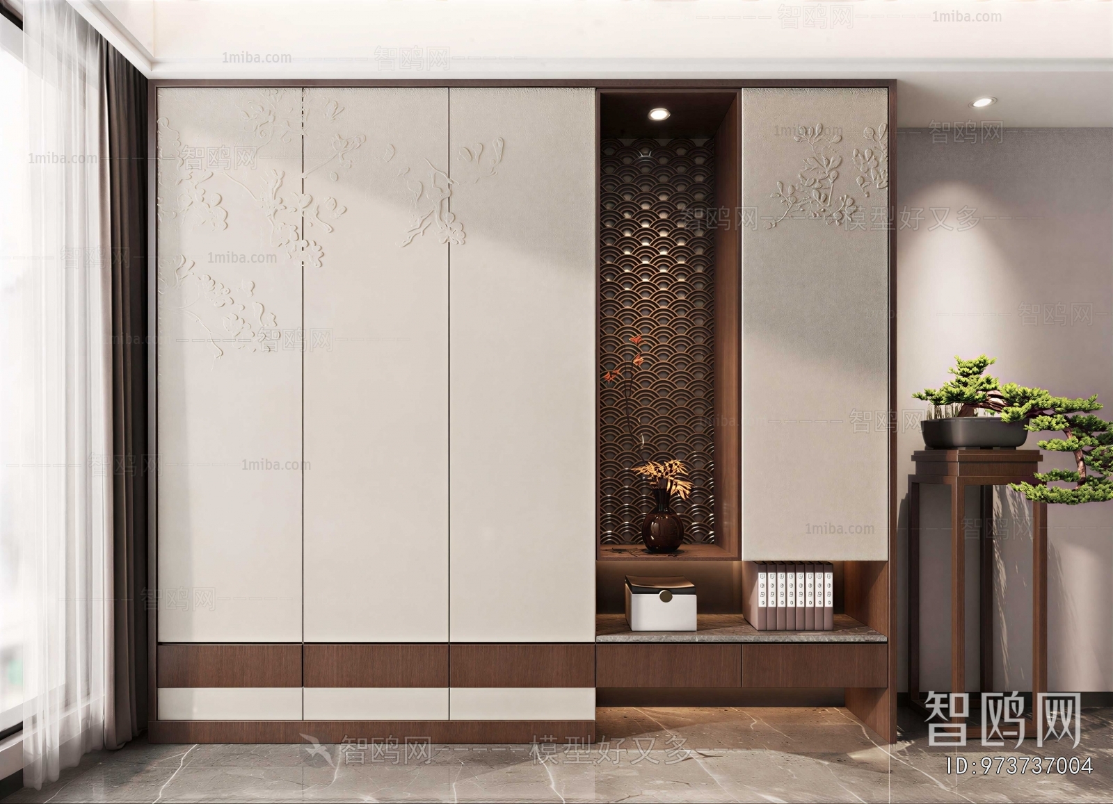 New Chinese Style Shoe Cabinet