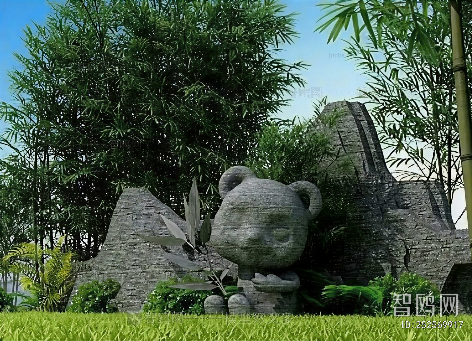 New Chinese Style Sculpture Sketch