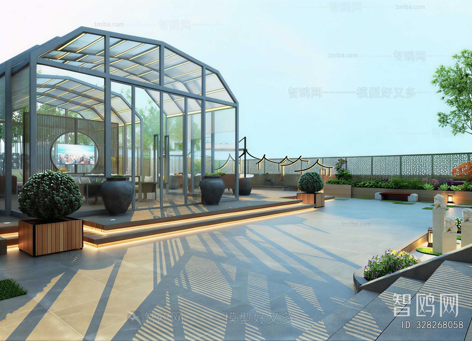 New Chinese Style Glass Sunshine Room