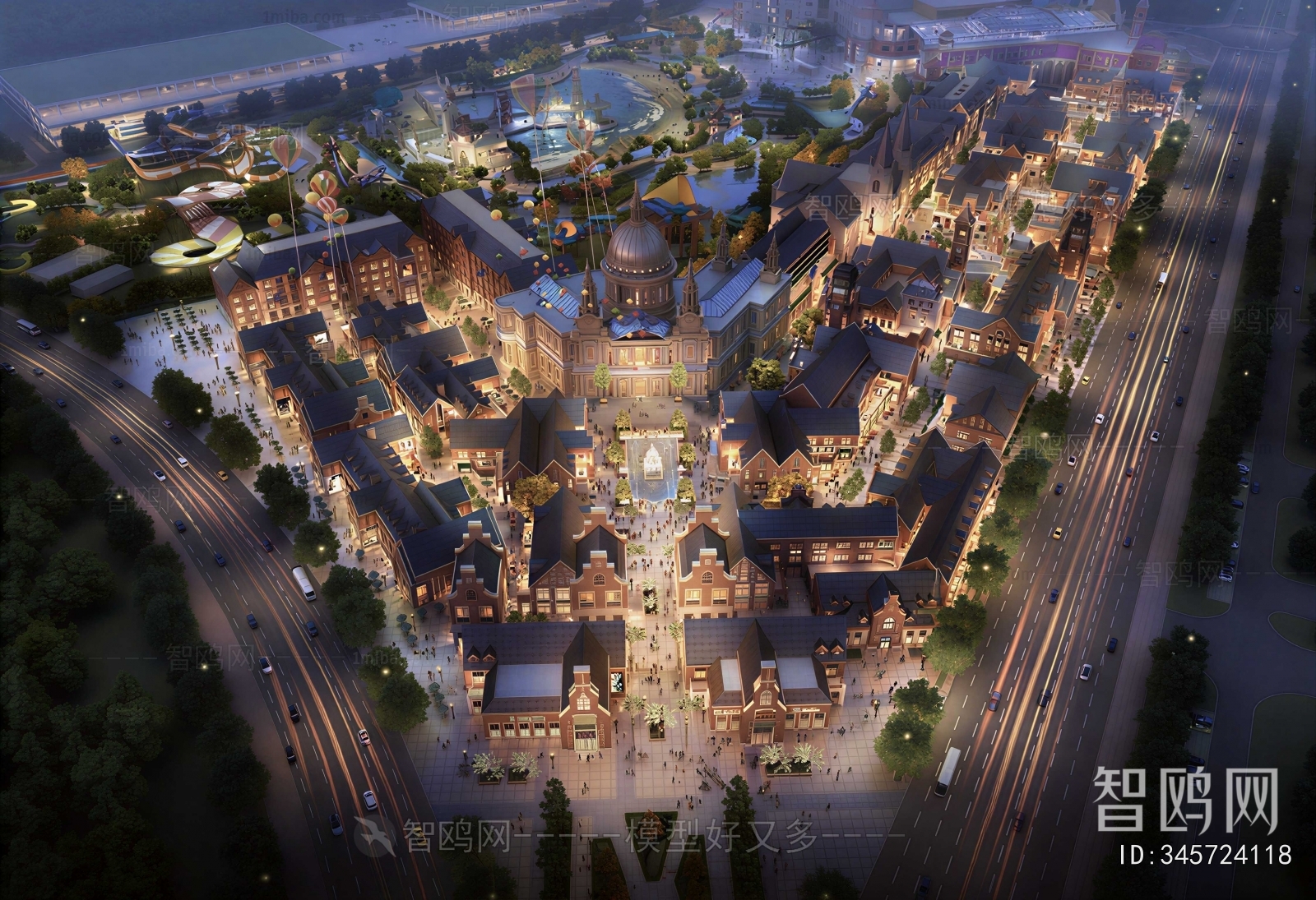 European Style Architectural Bird's-eye View Planning