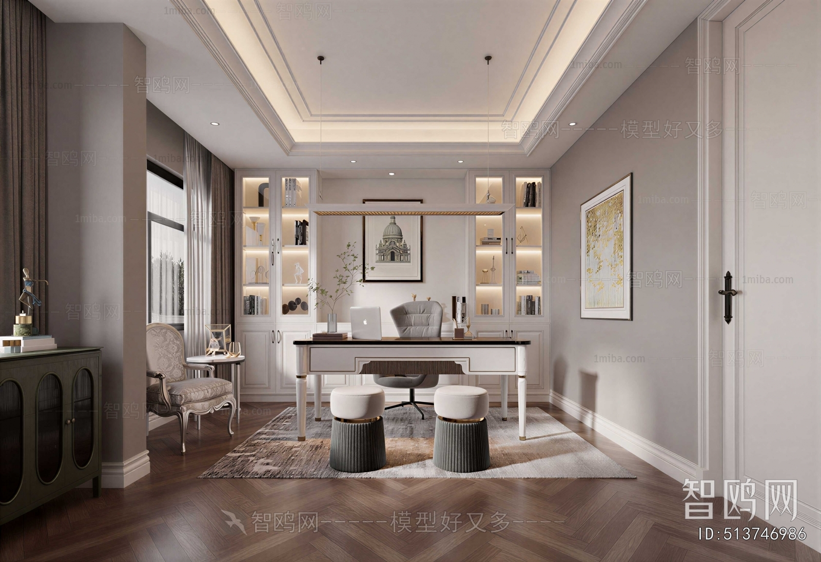 Simple European Style Study Space