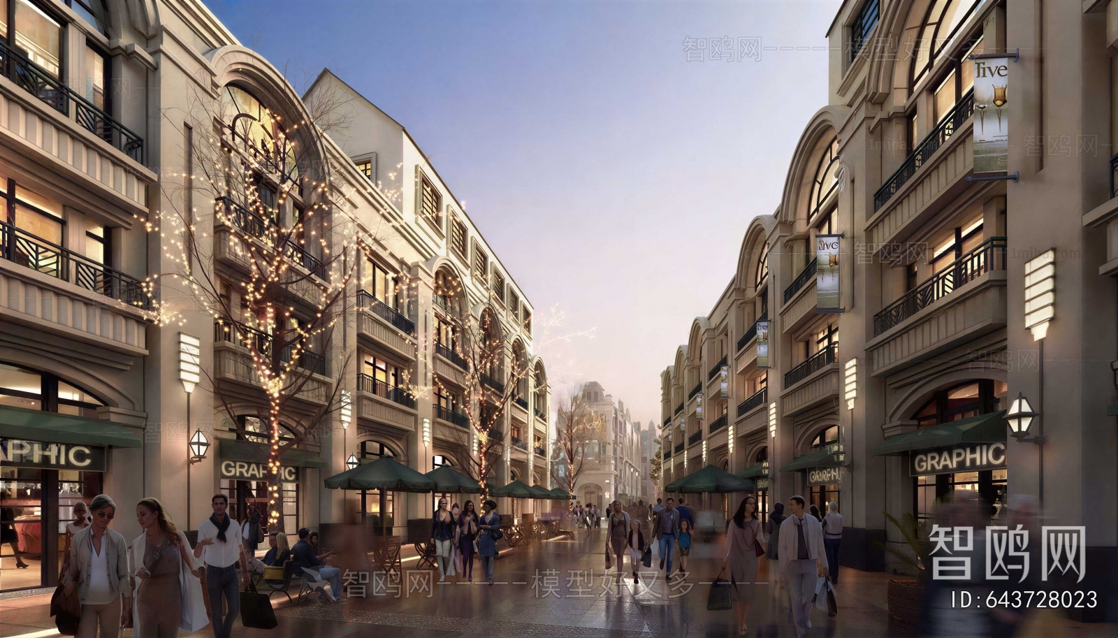 Simple European Style Commercial Street