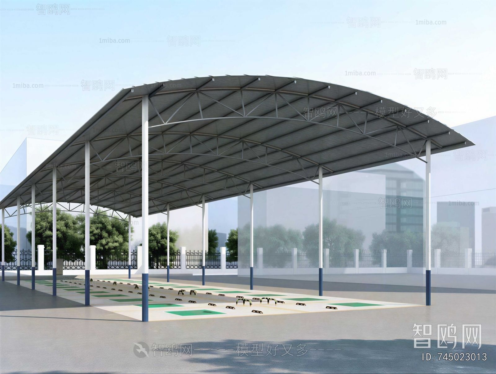Modern Outdoor Parking Lot