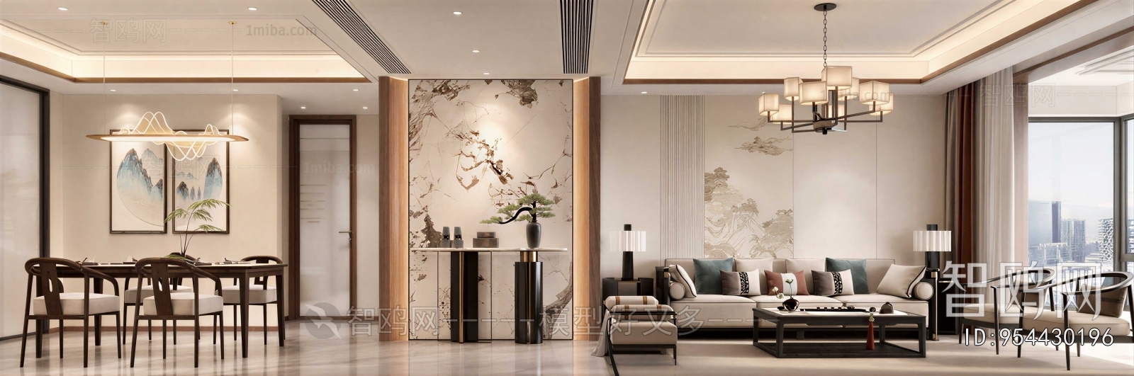 New Chinese Style A Living Room