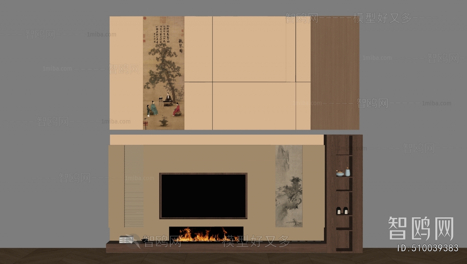 New Chinese Style TV Wall