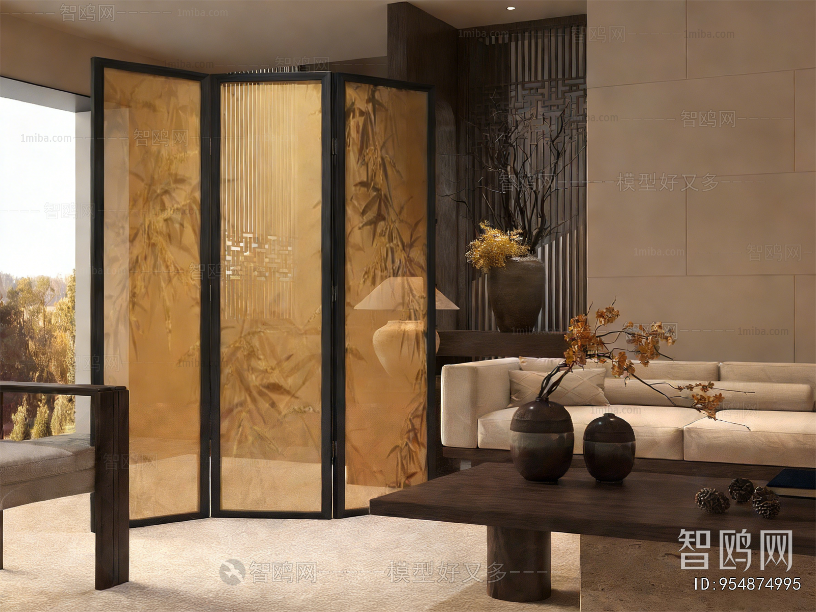New Chinese Style A Living Room