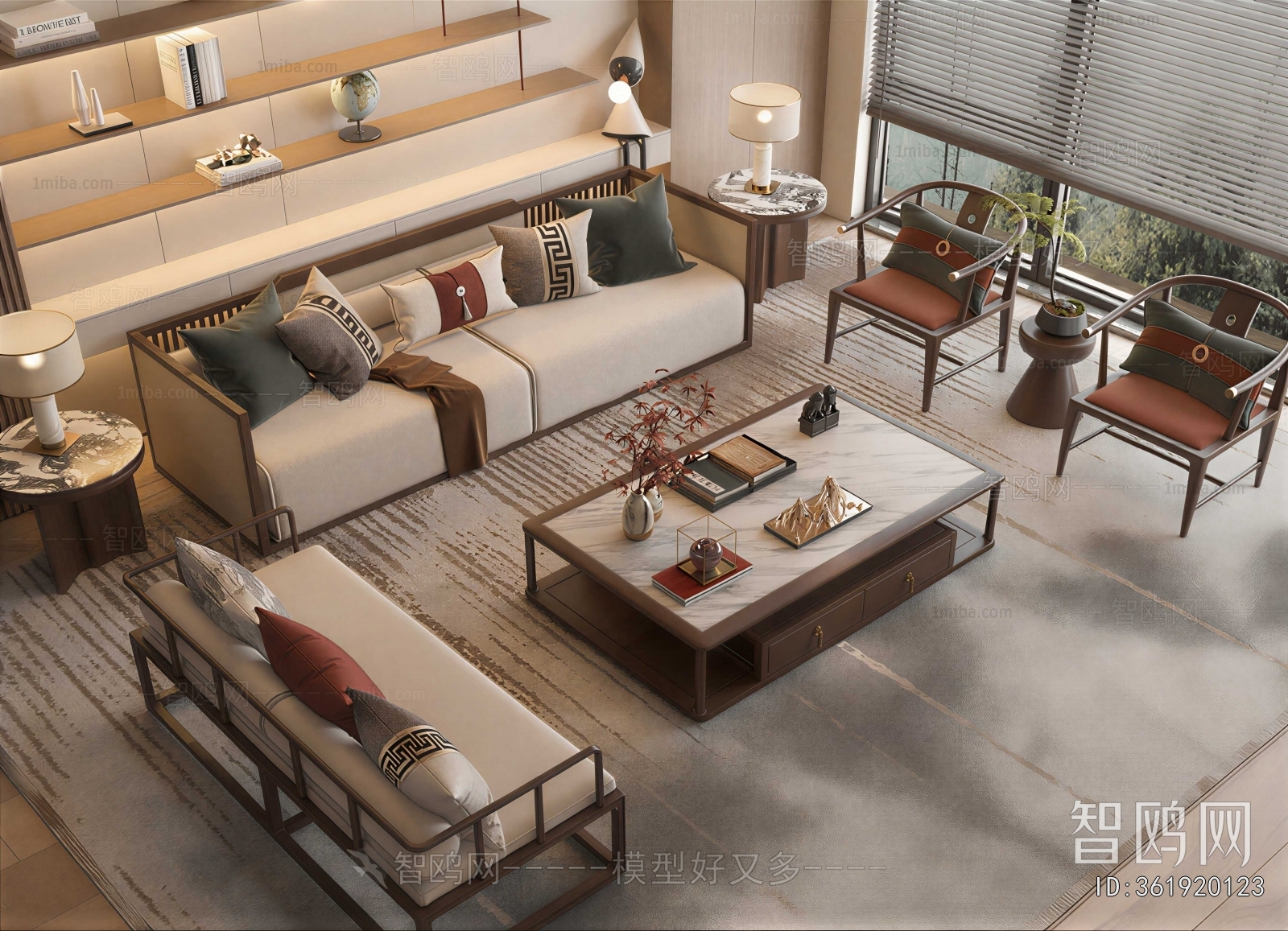 New Chinese Style Sofa Combination