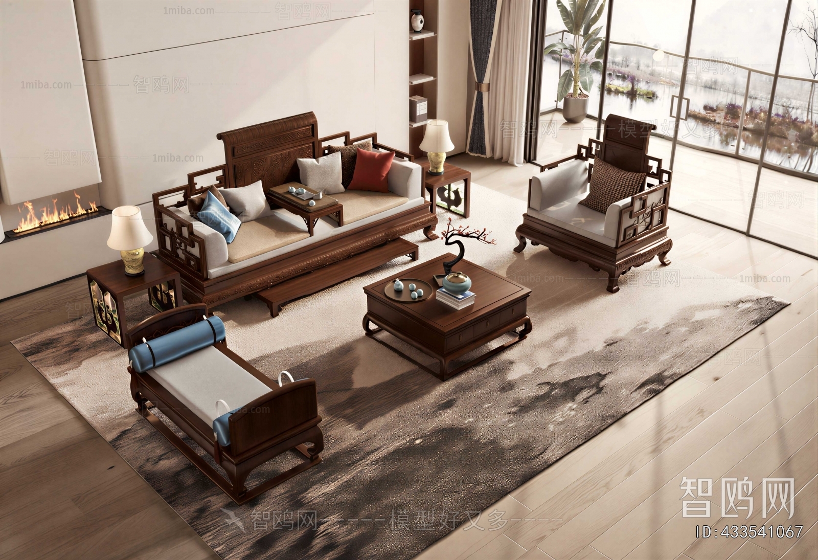 New Chinese Style Sofa Combination